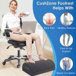 CushZone Foot Rest for Under Desk at Work Adjustable Foam for Office, Work, Gaming, Computer, Gift, Home Office Accessories Back & Hip Pain Relief (Grey) - Image 4